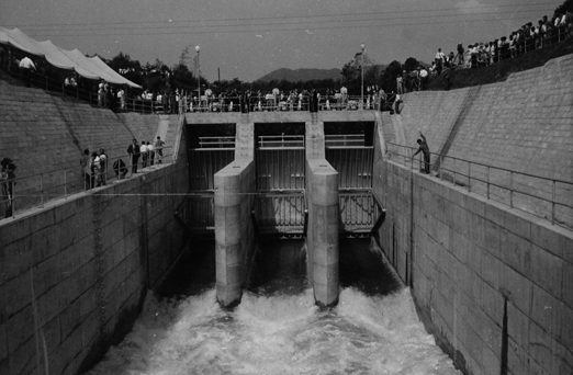 昭和36年9月30日、愛知用水通水（兼山取水口）