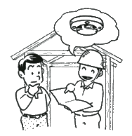 イラスト:業者と相談している様子