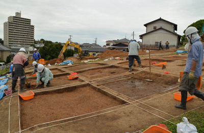 発掘調査風景:鴨池東古窯