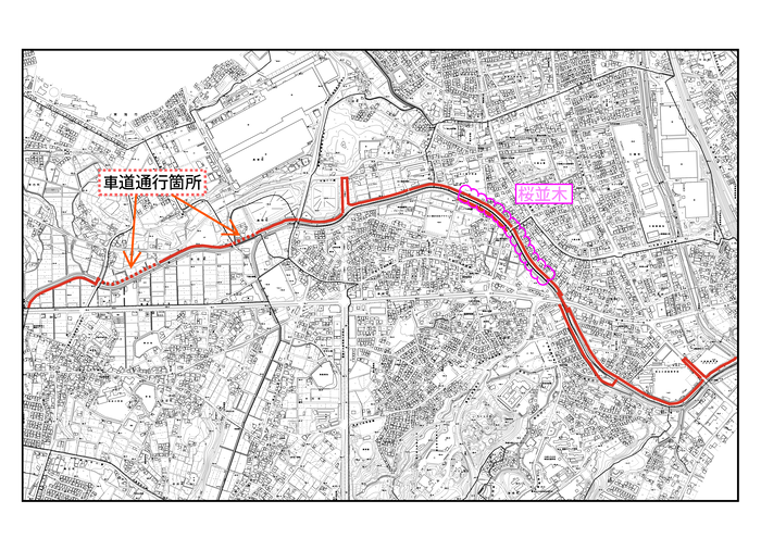 石ヶ瀬川緑道整備範囲