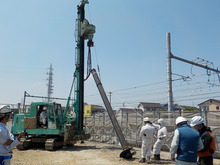 基礎杭の打設の状況
