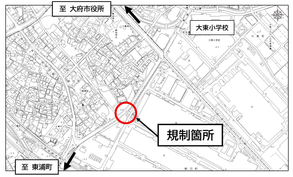 工事する場所の地図
