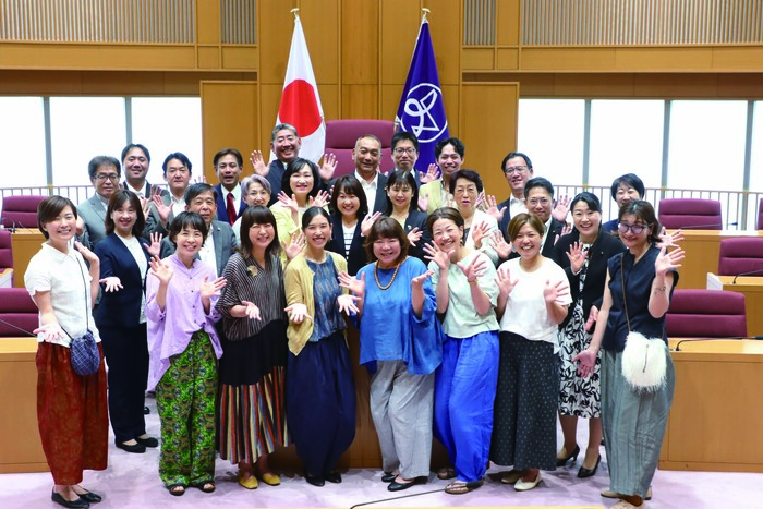 議場で撮影した写真