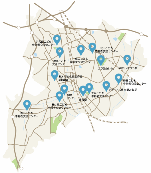 ウォーターサーバー設置場所地図
