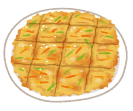 おいしそうなチヂミのイラストです。